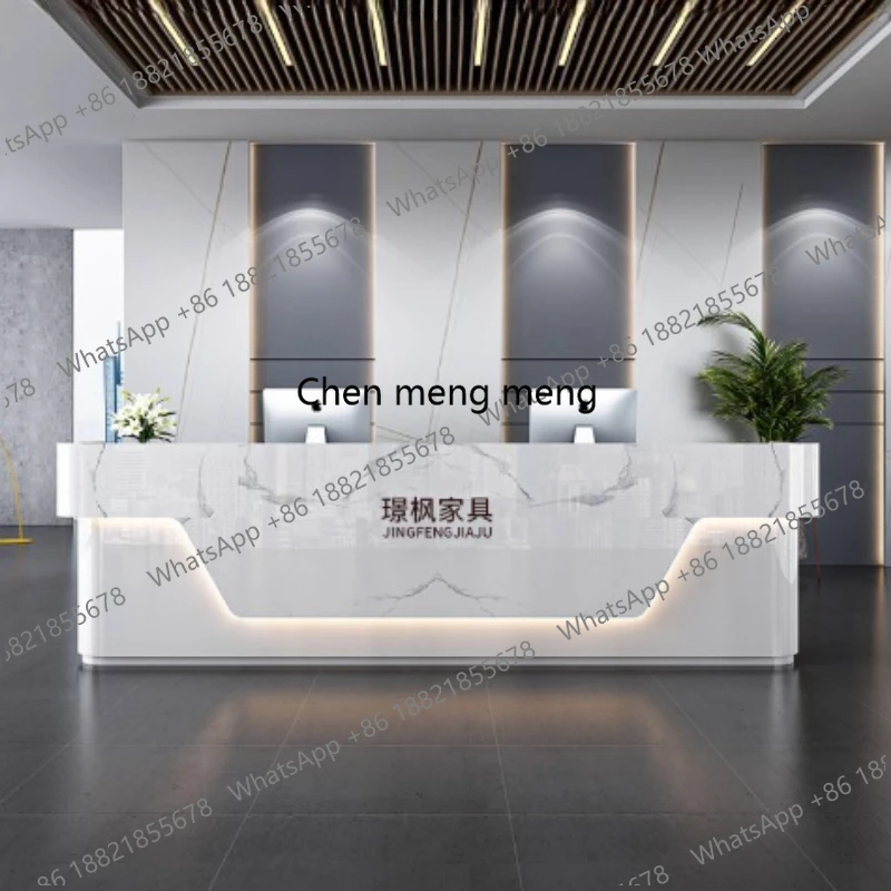 High Quality reception counter Light Luxury Business Commericial Service Work Display Desk Stands Welcome Scrivania Furniture