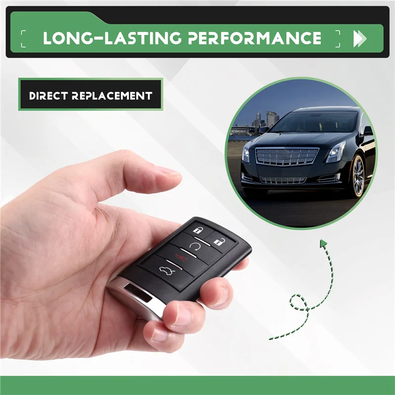 AB96-5-Tasten 315 MHz Auto-Fernbedienungsschlüssel mit OUC6000066-Chip für Cadillac-Kompatibilität