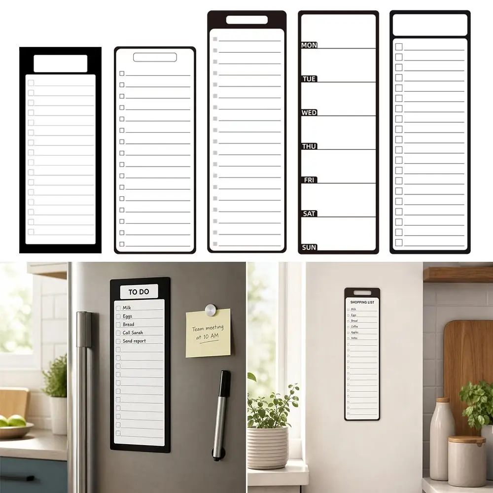 Durable Magnetic Checklist Board Dry Erase Erasable Fridge Whiteboard Planner Schedule Planner Magnet Home Kitchen