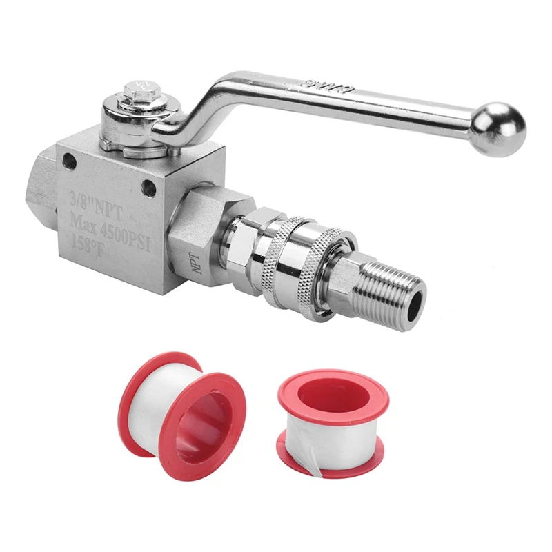 جهاز تنظيف يعمل بالضغط العالي الكرة صمام عدة خرطوم غسالة الطاقة 3/8 بوصة الاتصال السريع 4500 رطل لكل بوصة مربعة دائم سهلة التركيب سهلة الاستخدام