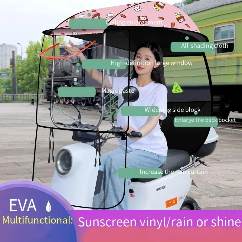 

2025 New Ebike Umbrella - UV50+ Waterproof Cover w/Anti-Wind Clips, Quick Release Design