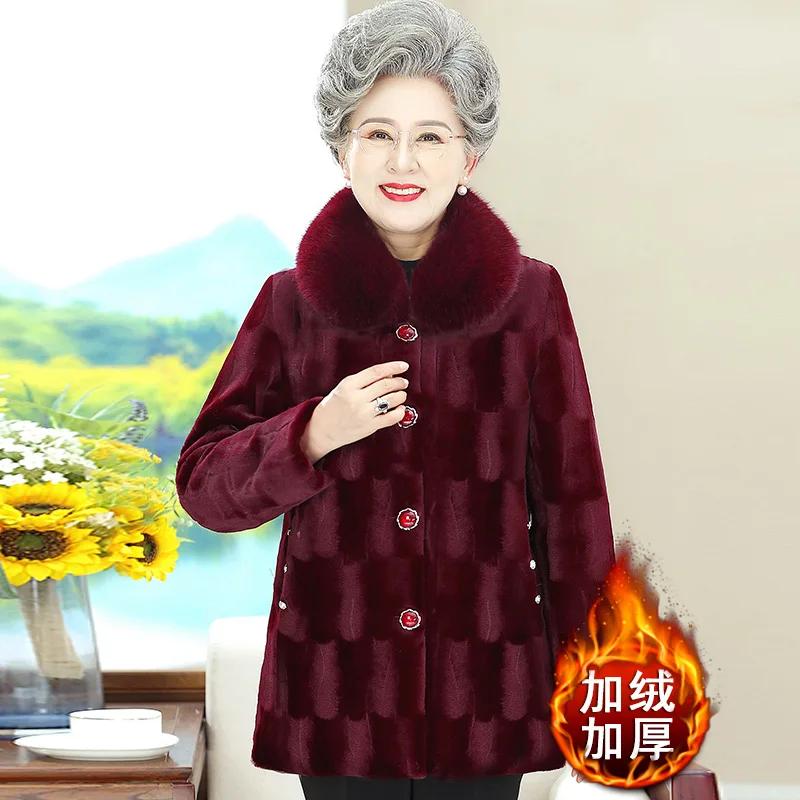 Luxury High Quality Fur Collar Faux Fur Jacket Single-Breasted Fur Coat Women Vintage Autumn Winter Warm Windproof Outerwear