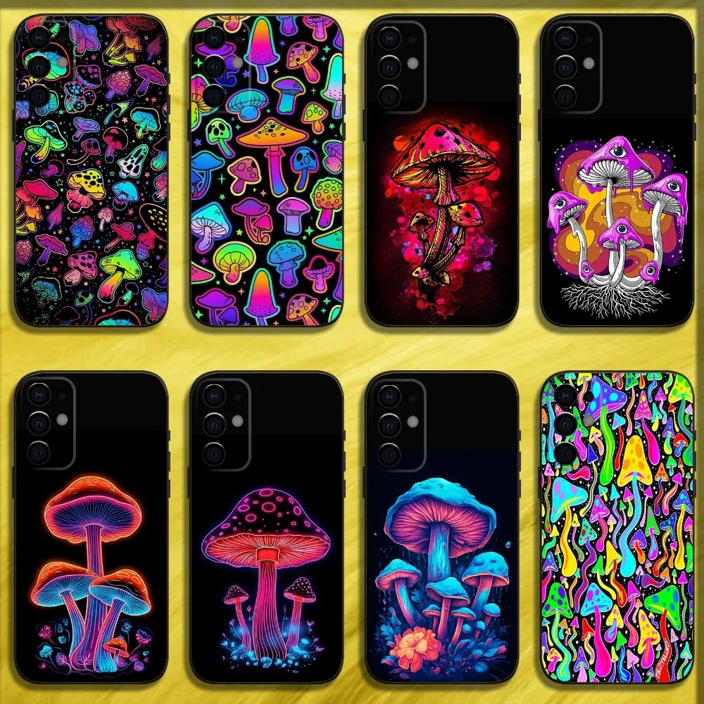 

Trippy Psychedelic Mushrooms Phone Case For Samsung S25,S24,S21,S22,S23,S30,Ultra,S20,Plus,Fe,Lite,Note,10,9,5G Black Soft Cover