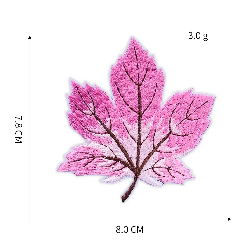 9 Color Maple Leaves Embroidery Cloth Sticker Iron on Patch Thermo Adhesive Badges Kids Clothes Bags Appliques Patches Wholesale