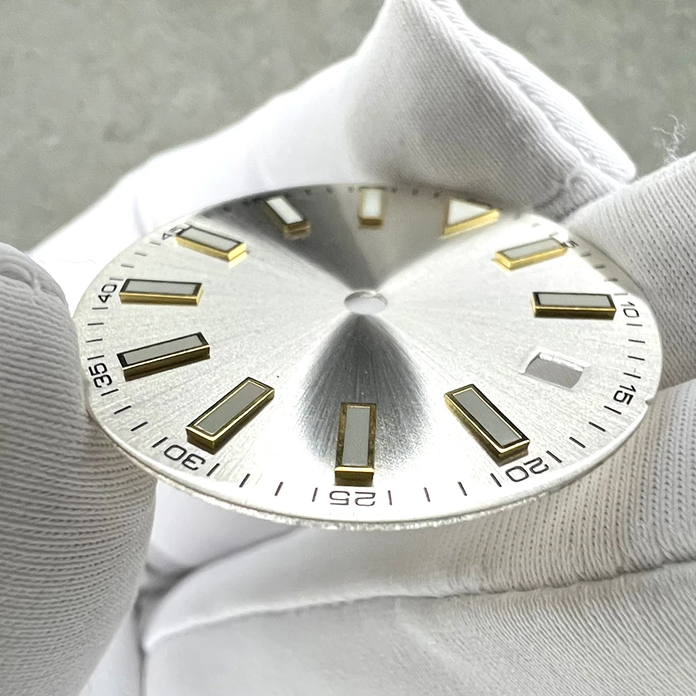 28.5mm Sunburst Watch Dial Vintage Style FOR 8215 2836 2813 Movement Mechanical Watch Parts Blue luminous dial, aseptic dial