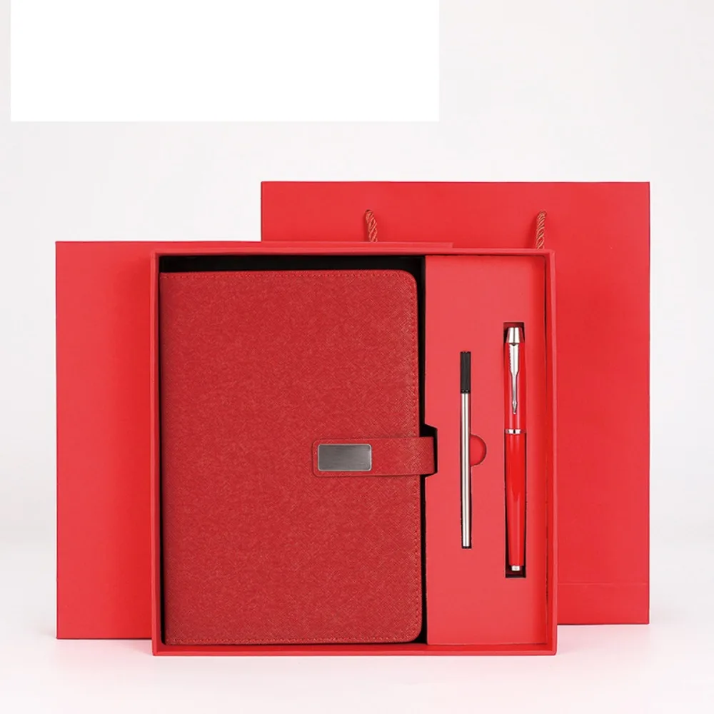 PU Leather Corporate Gifts Set Refill Set Customized Printing Notebook Pen Set Stylus Pen Flash Drive Meeting Notepad