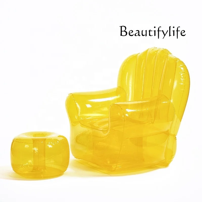 

Transparent Inflatable Sofa Seat With Footstool For Adults Indoor Outdoor Inflatable Air Sofa