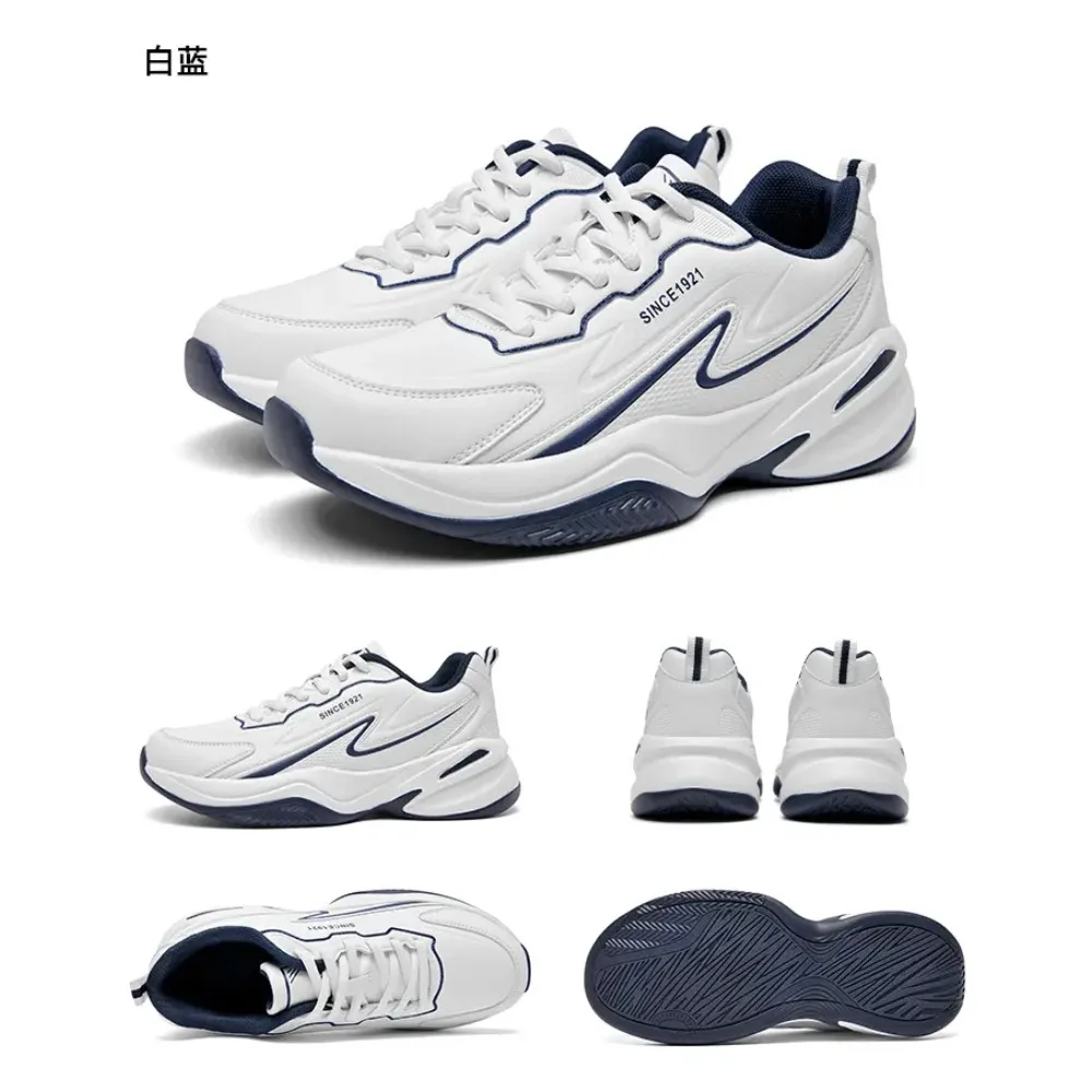 

Men Sports Running Shoes Outdoor Walking Soft Casual Sneakers Fashion Designer Leather Sneaker Waterproof Men's Tennis Masculina