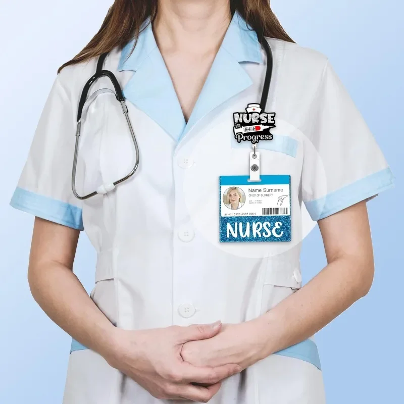 cracha-de-identificacao-de-enfermeira-em-acrilico-com-glitter-cracha-de-identificacao-para-hospital-cartao-de-identificacao-de-trabalho