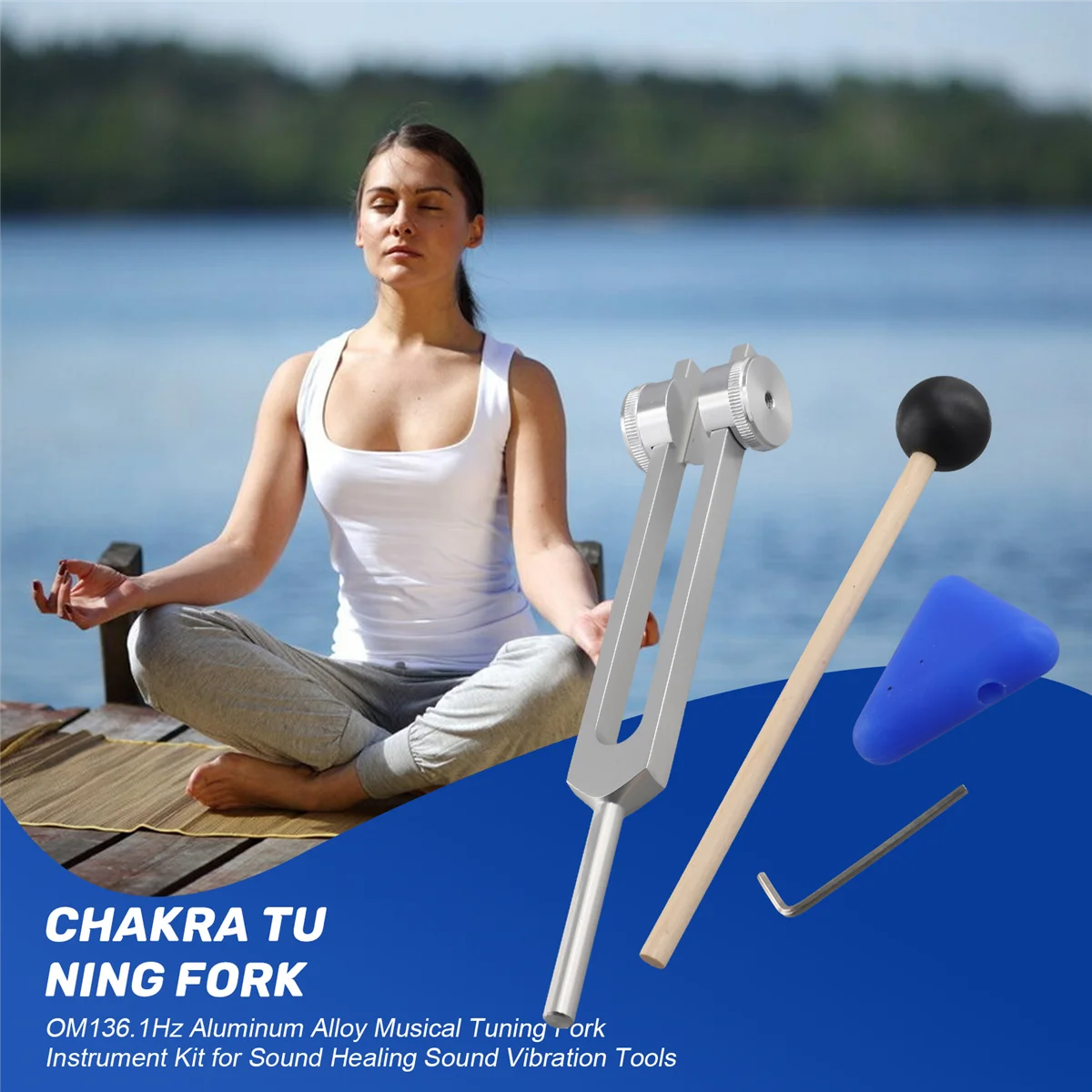 OM136.1Hz Aluminum Alloy Musical Tuning Fork Instrument Kit for Sound Healing Sound Vibration Tools