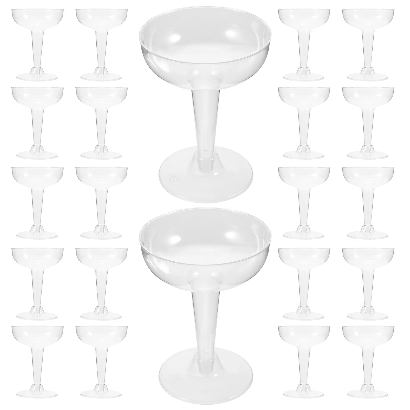 

20 Pcs Plastic Glass Cocktail Glasses Water Mug Ice Cream Pudding Cups Juice Clear for Cold Beverage Drinking Delicate