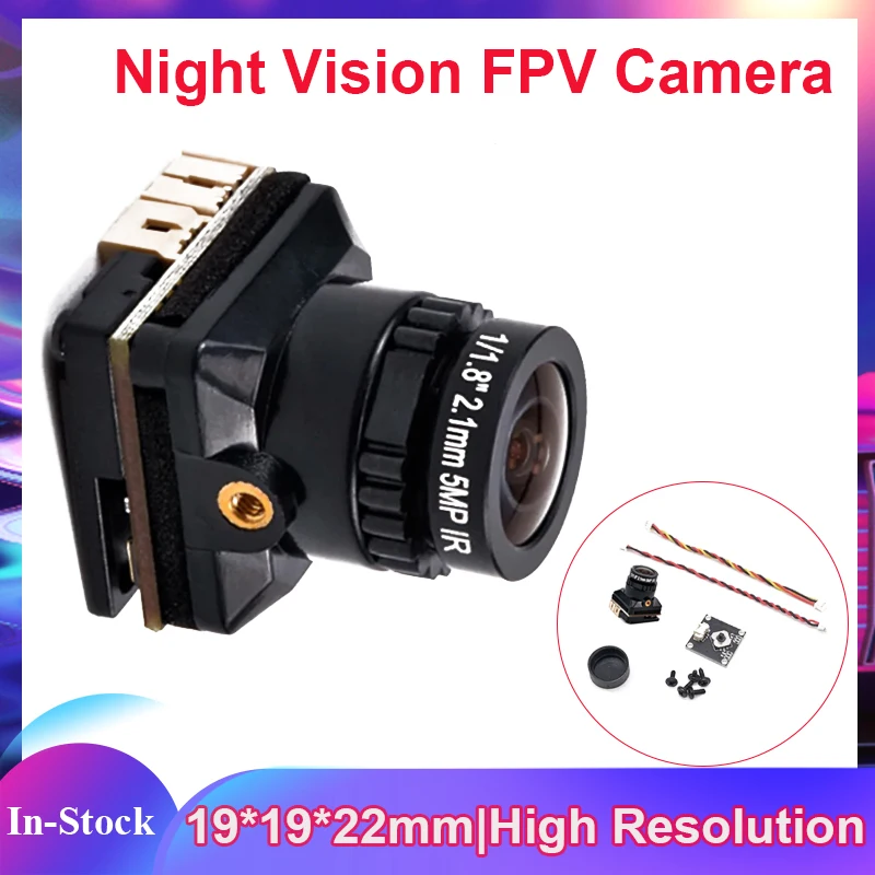 JINJIEAN Bat 1 Night Vision FPV Camera CNC Housing High Resolution 19*19*22mm For FPV Drone Crossing Aircraft DIY Parts