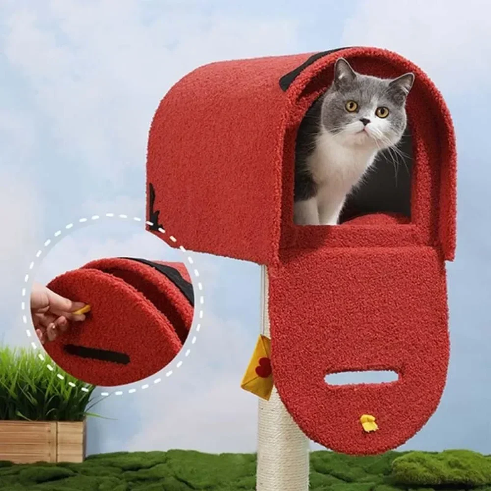 

Cat Tree Mailbox Cats Tower Condo With Sisal Scratching Posts Board Cozy House Luxury Indoor Heavy Duty for Cats Pet Toy