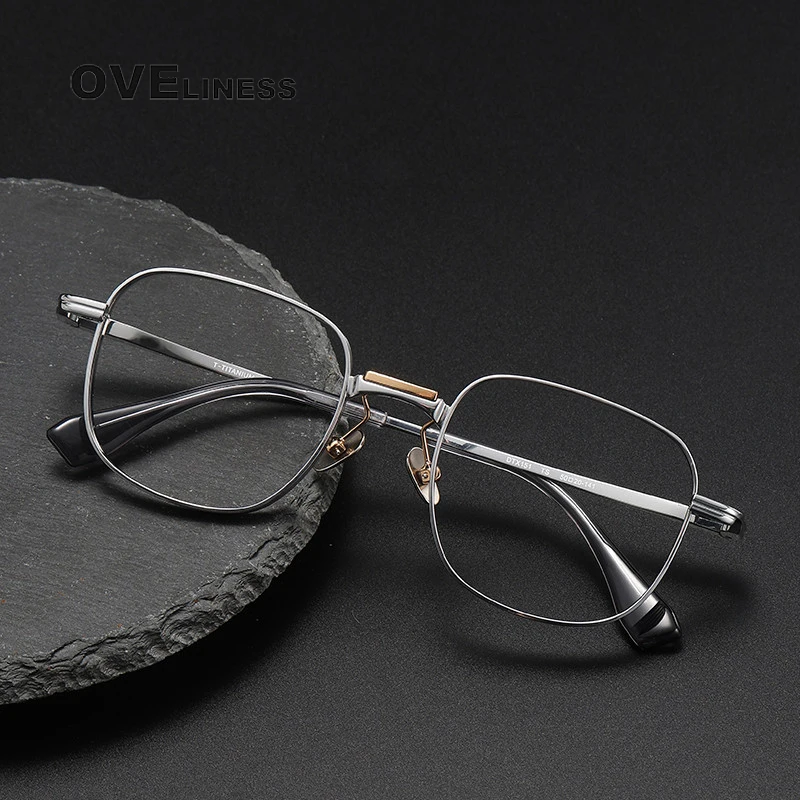 

Pure Titanium Glasses Frame for Men women Square Eyewear 2024 New Fashion Male Optical Myopia Prescription Eyeglasses Frames men