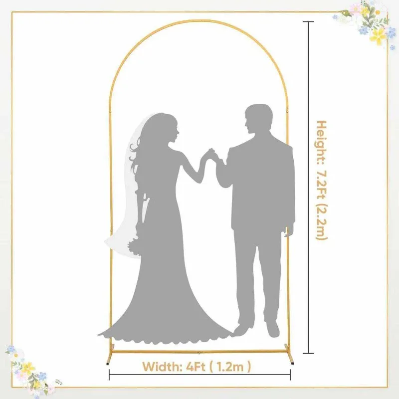 Golden Circle Arch Flower Stand Iron Art Wedding Arch Backdrop Stand for Stage Background Welcome Party Decoration