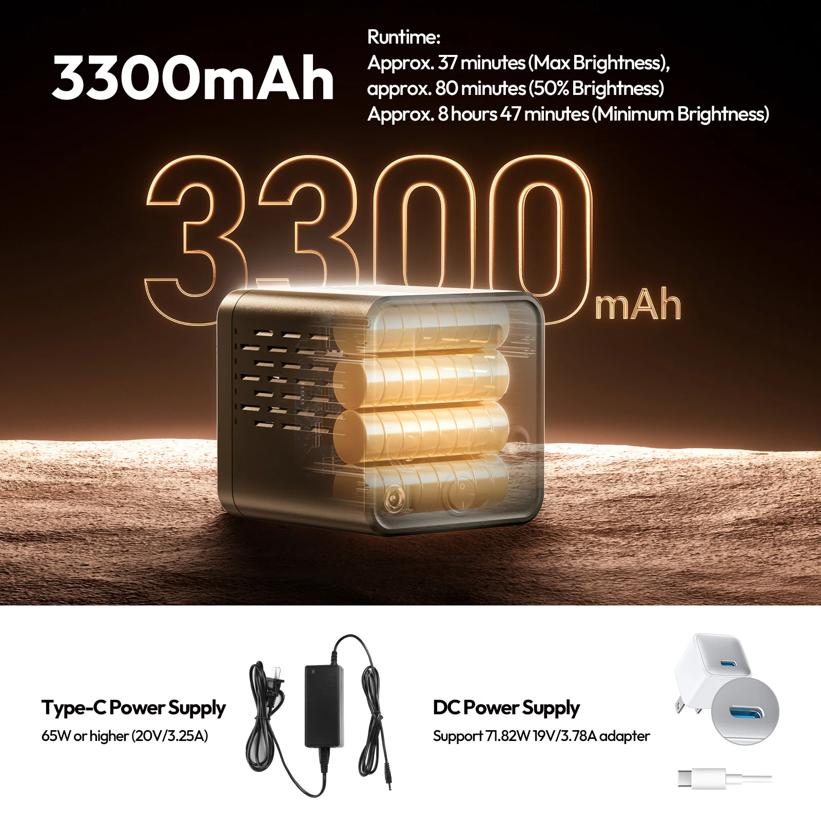 Ulanzi C60 60W COB Lampa Wideo Bi-Color LED 2500-6500K 3300mAh Mini Bowens Mount do Oświetlenia Studyjnego Fotograficznego i Live Vlogów — zdjęcie produktu 5
