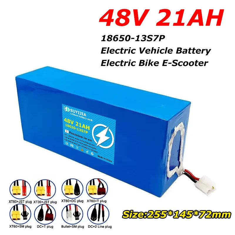 

48V 21Ah 13S7P 18650 Lithium Battery Pack with 30A BMS for 1500W Motorized Electric Vehicle Battery Electric Bike E-Scooter