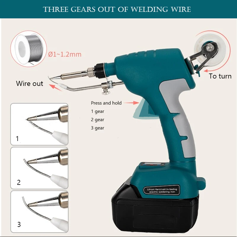 Portable Cordless Soldering Gun For Makita/DEWALT/Milwaukee/Bosch 18V Battery Electric Solder Gun Electric Soldering Iron