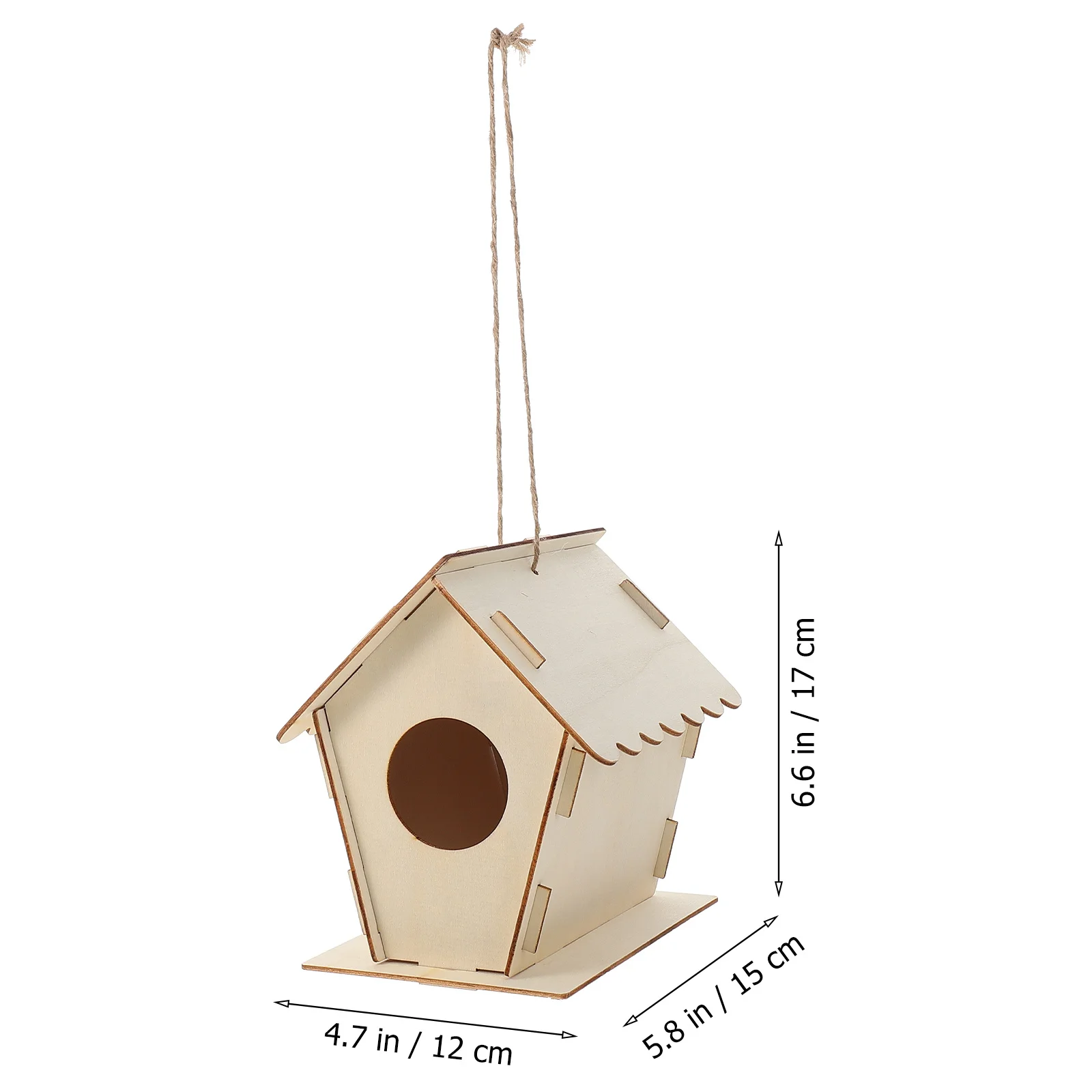2Sets Holzpuzzle Vogelhaus DIY unvollendetes Handwerk für Kinder Malerei Graffiti Hausgarten Dekor Anhänger Weihnachtsbaumschmuck