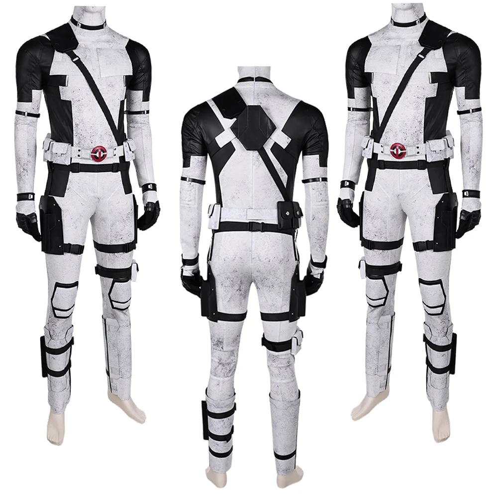 Disguise Wilson Cosplay Gray White Battle Suits 2024 Movie Dead Cosplay Pool Costume Men Roleplay Fancy Dress Up Party Cloth