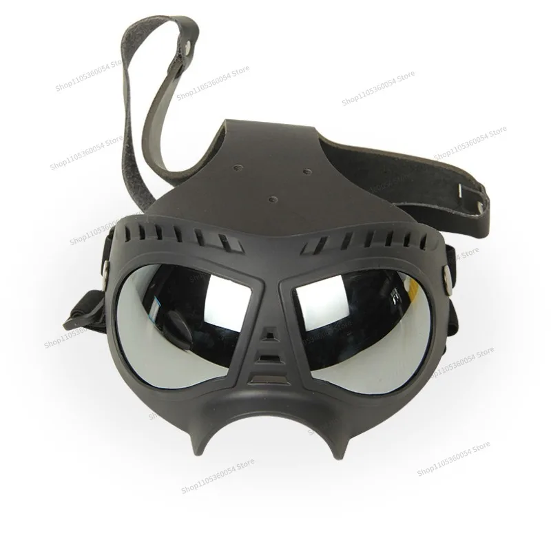 For Working Dog Outdoor Helmet, Eye Protection Sunshade, Large Window, Cowhide Protective Material