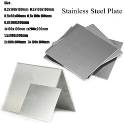 1 adet 304 Paslanmaz Çelik kare plaka Cilalı Plaka Levha Kalın ince kalınlık 1mm 1.5mm 2mm 3mm 0.8mm 0.5mm