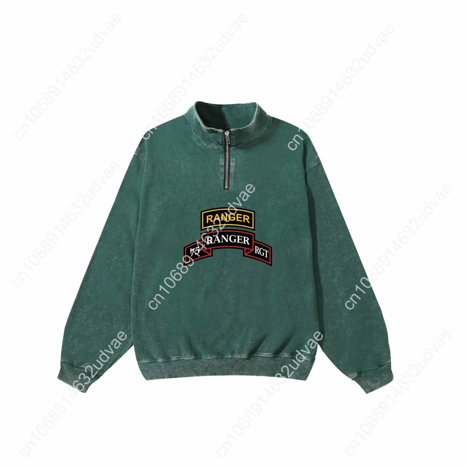Leger Ranger 75e Ranger Scroll Retro Sweatshirt Man Vrouw Tiener Pullover Half Sweatshirt Op maat gemaakte tops met mouwen