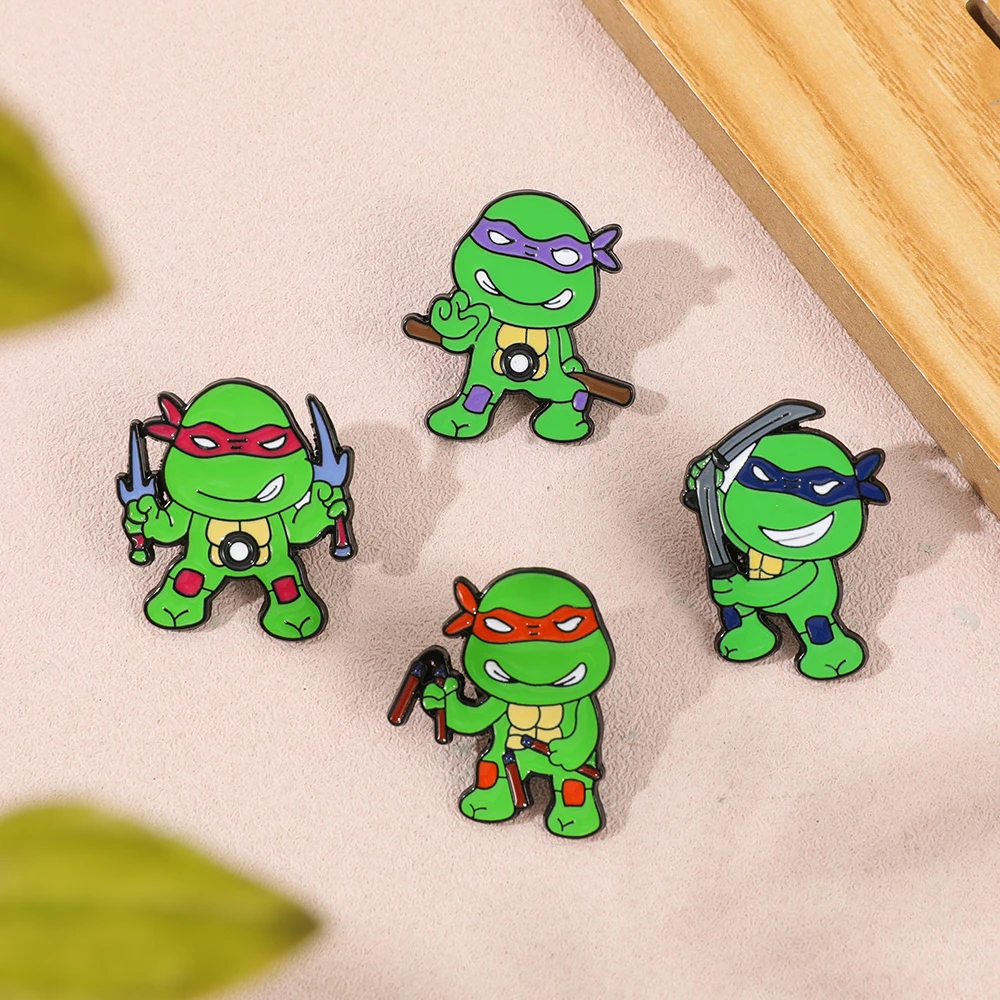 Ninja Turtles Enamel Pin , Cute Cartoon Character Lapel Brooch Badge for Backpack Clothes Jewelry Fan Gift