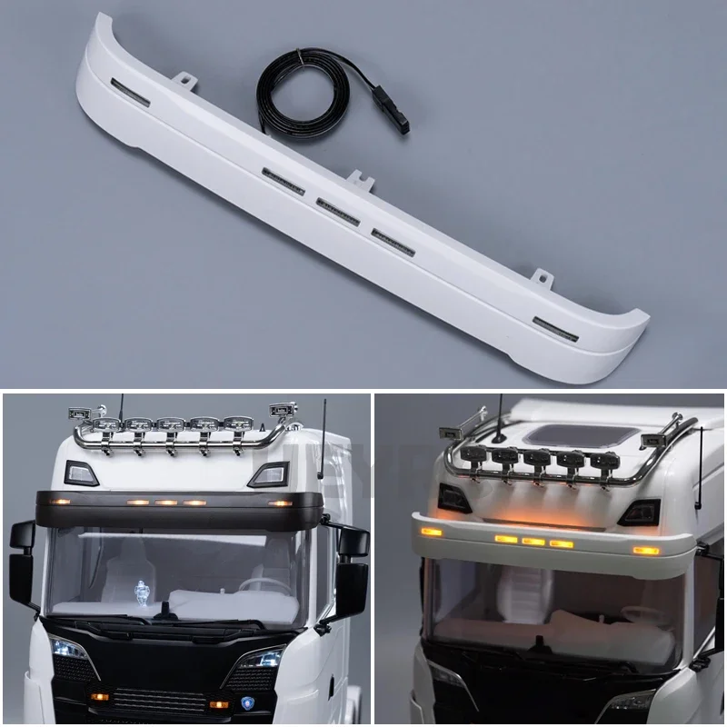 

1:14th Scale JUWUBA LED Simulation Sun Visor Light Lamp for Tamiya RC Dump Truck SCANIA 770S 6X4 56368 8X4 56371 Car Upgrade