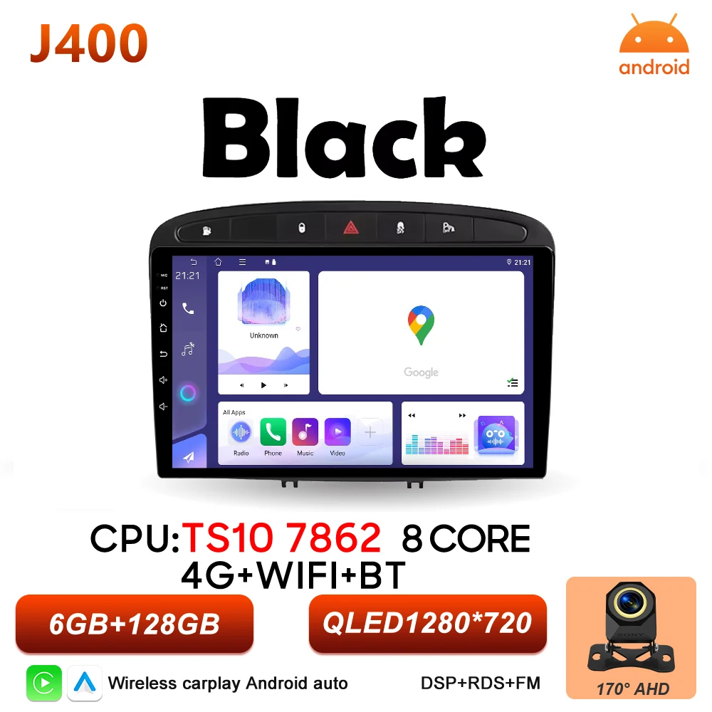 Android 16 autoradio voor Peugeot 308 308SW 408 2007 2008 2009 2010 2011 - 2020 Carplay Video Head Unit Autoradio RSD 2k scherm