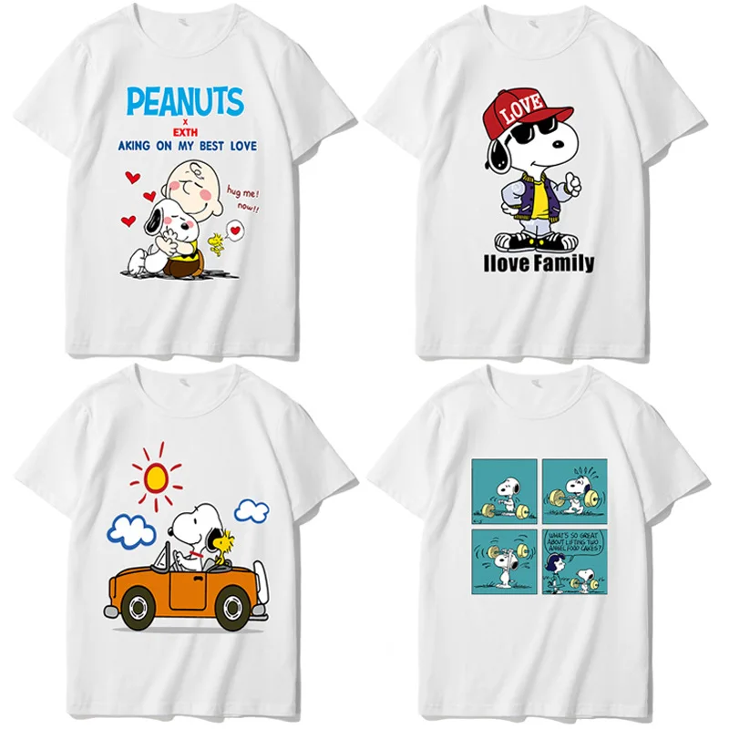 Children's classic snoopy 100% cotton T-shirt male Snoopy cartoon cartoon print Instagram super fire student class shirt