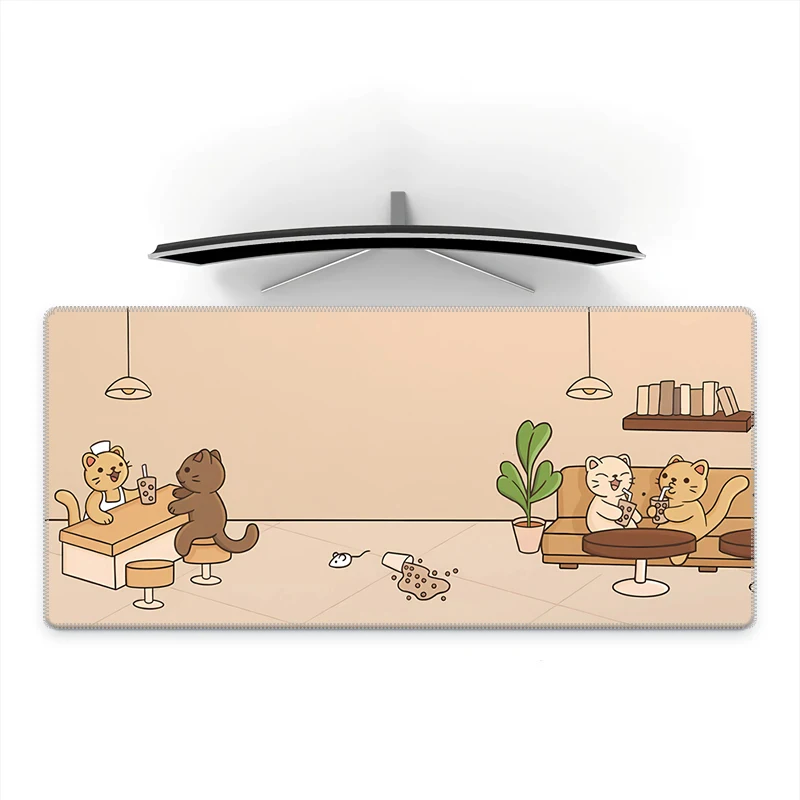 Simple Style Mouse Pad Grey Gaming Computer Mouse Pad Company Laptop Computer Design Game Accessories 900*400mm Desk Pad XL