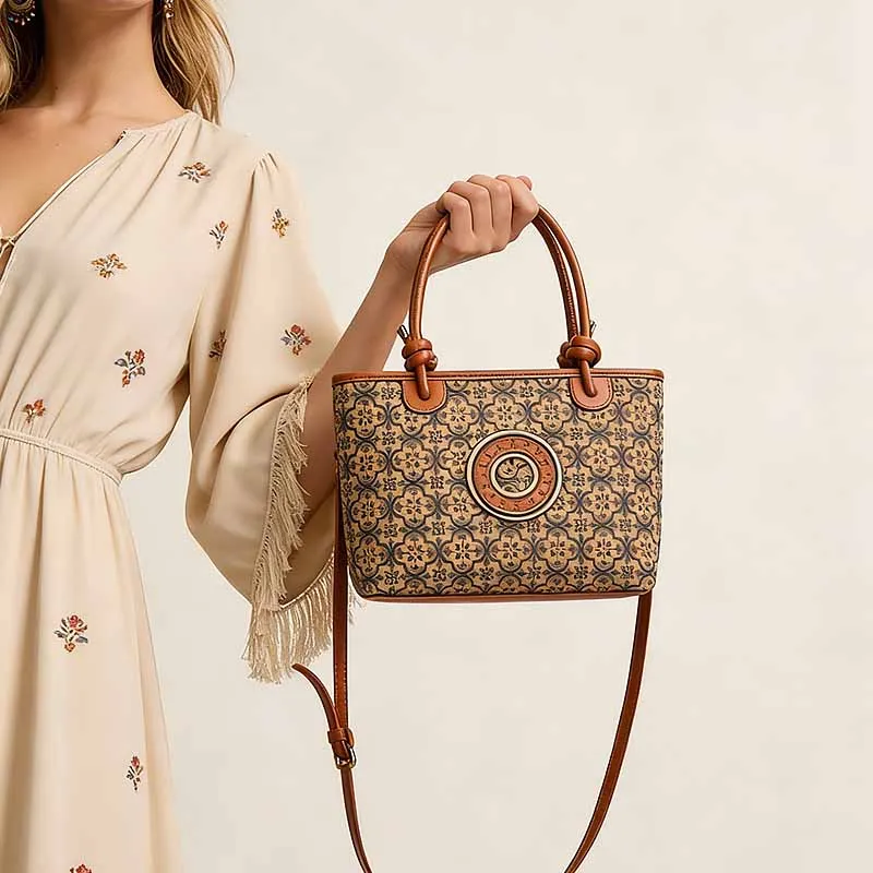 

Новая женская сумка из пробковой ткани, водонепроницаемая, портативная, в ретро-этническом стиле, на плечо