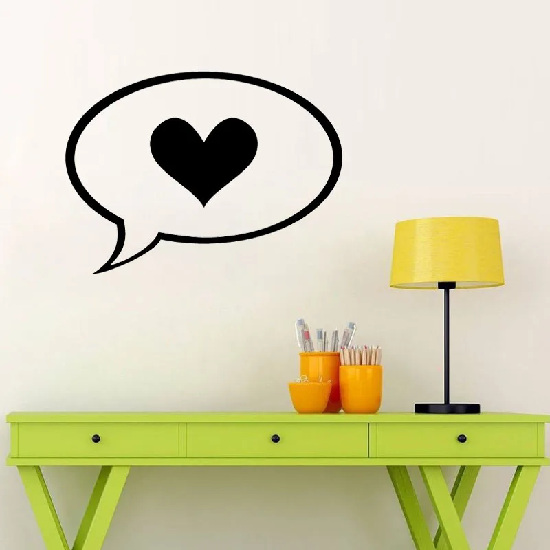 Love Heart Wall Sticker Speech Bubble Vinyl Wall Decals Bedroom Decoration Children Kids Room Art Murals Wallpaper Poster