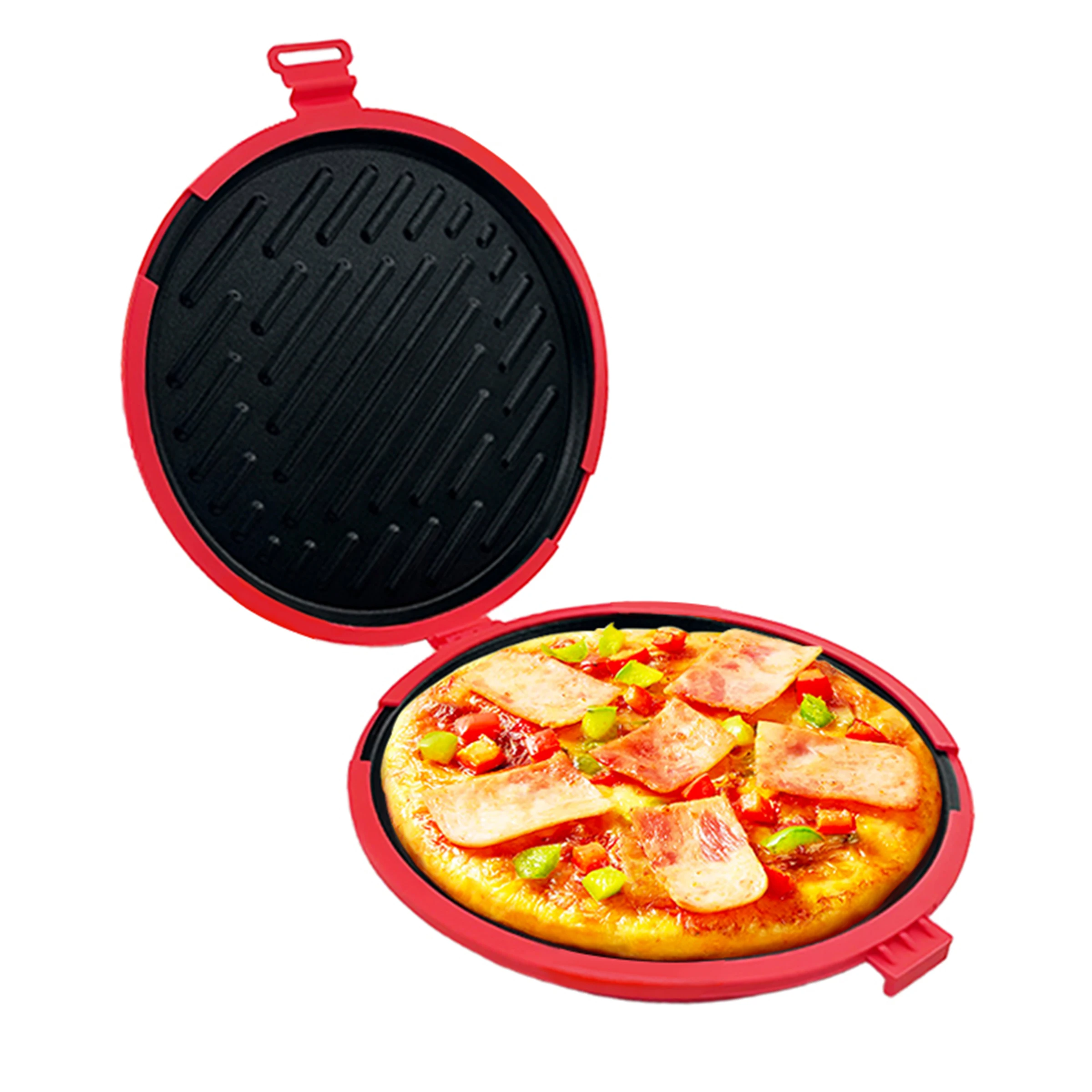 New Round Microwave Pizza Sandwich Baking Pan Can Be Placed in the Oven Pizza Beef Burger Bread Maker