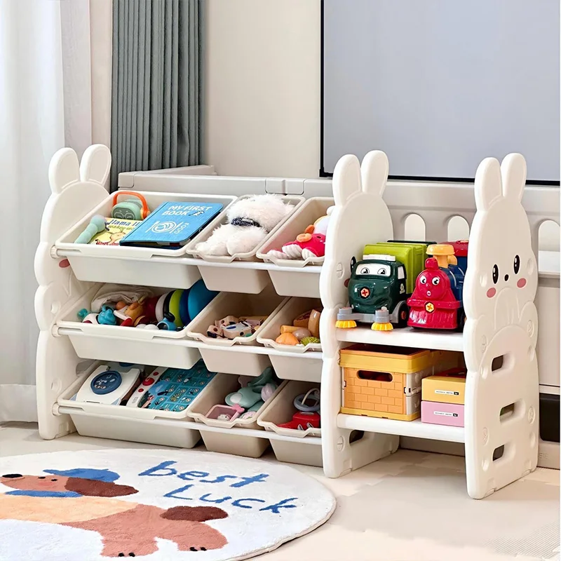 Children's Toy Storage Rack Large Capacity Household Living Room Classified Multi-layer Shelf Home Bedroom Baby Storage Cabinet
