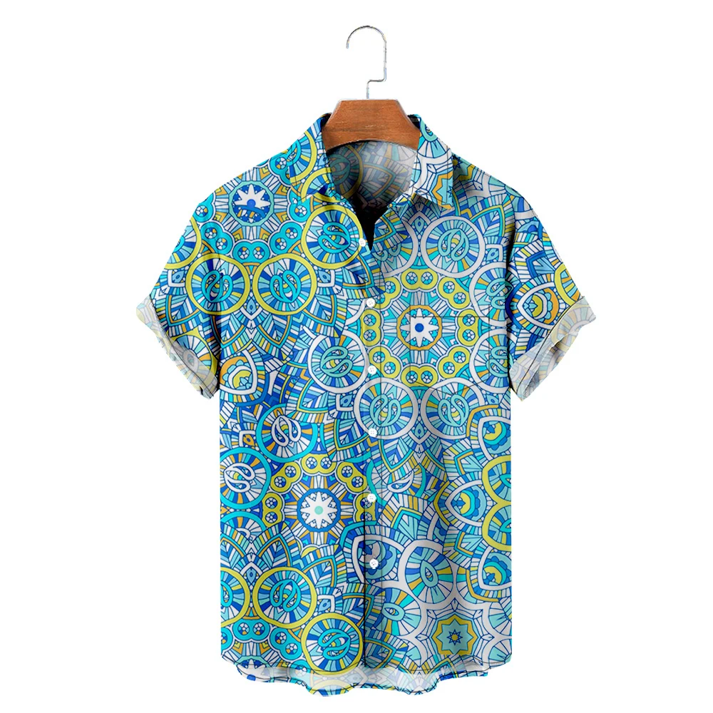 

Men's Hawaiian T-Shirt Datura Flowers Style 3D Printed Y2K Hombre Fashion Shirt Casual Beach Oversized Clothes 1