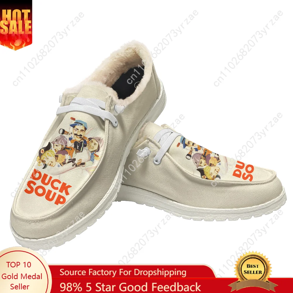 

Duck Soup Plush Flat Shoe Men Women Teenager Warm Shoe Indoor Outdoor High Quality Fashion Lightweight Shoes Customize Footwear