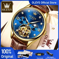 OLEVS Top Brand Men Automatic Mechanical Watch Waterproof Stainless Steel Strap Men's Watches