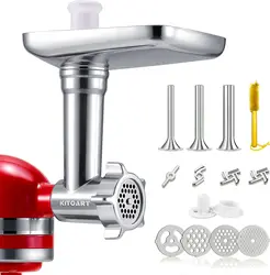 Stainless Steel Meat Grinder Attachments for KitchenAid Mixers, Meat Grinder, Sausage Stuffer, Perfect Grinder Attachment for Ka