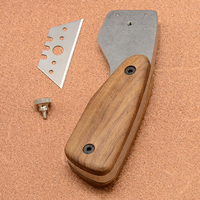 1Pc Nattools Leather Cutting Knife Handmade DIY Replaceable Sharp Blade Cutting Tools Walnut Handle Advanced Leather Making Tool