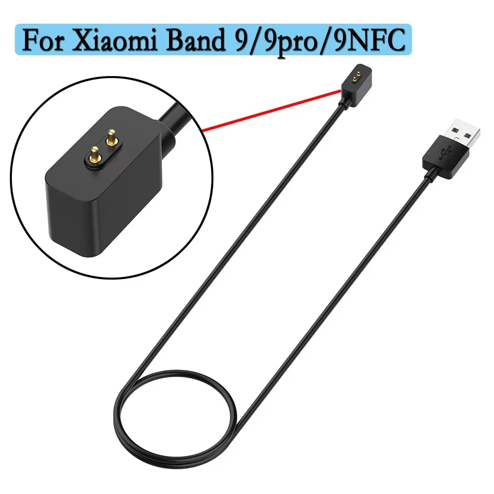 1m USB Cable Charger for Xiaomi Band 10/9/9pro/9NFC/8/8pro Magnetic Charger Smart Watch Data Charging Cable Power Adapter Line