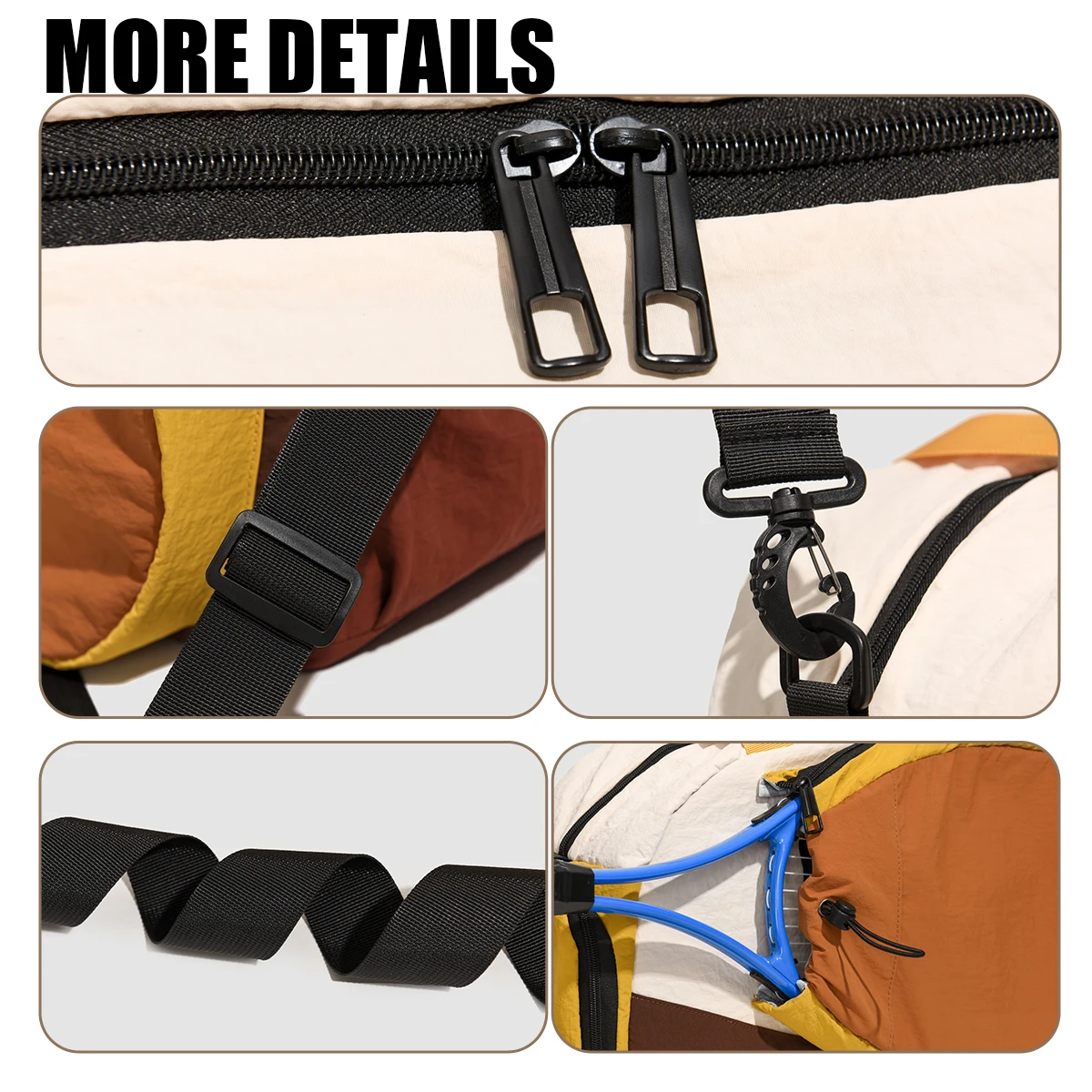 Grenzüberschreitende, wasserabweisende Badminton-Tasche mit großem Fassungsvermögen, Umhängetasche für Fitness, koreanische 3-in-1-Tennistasche, Reisetasche für Studenten – Detail 7