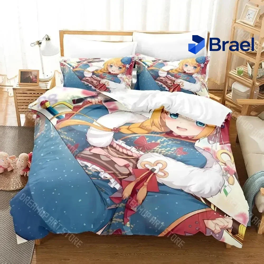 Exquisite 3D Print Princess Connect! Re Dive Bedding Set Boys Girls Twin Queen Size Duvet Cover Pillowcase Bed Kids Adult Home