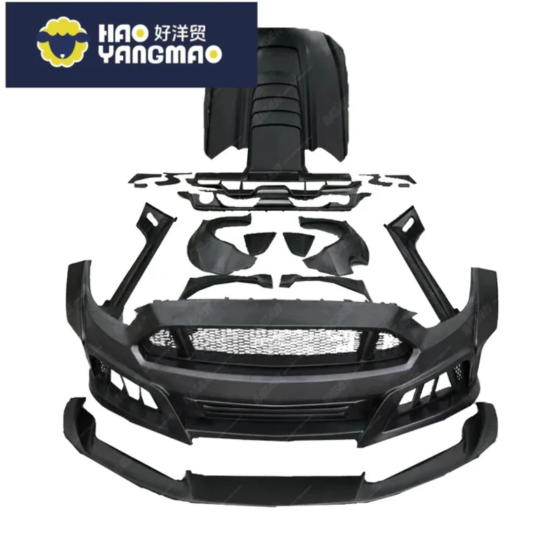 Suitable for High Performance Car Bodykit Bumpers Side Skirt Hood Upgrade to 2nd Generation Robot Style Wide Body Kit for Mustan