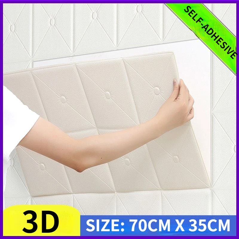 

3D Soft Pack Wall Sticker Wallpaper Backdrop Wallpaper Self-adhesive Anti-collision Waterproof Moisture Resistant Living