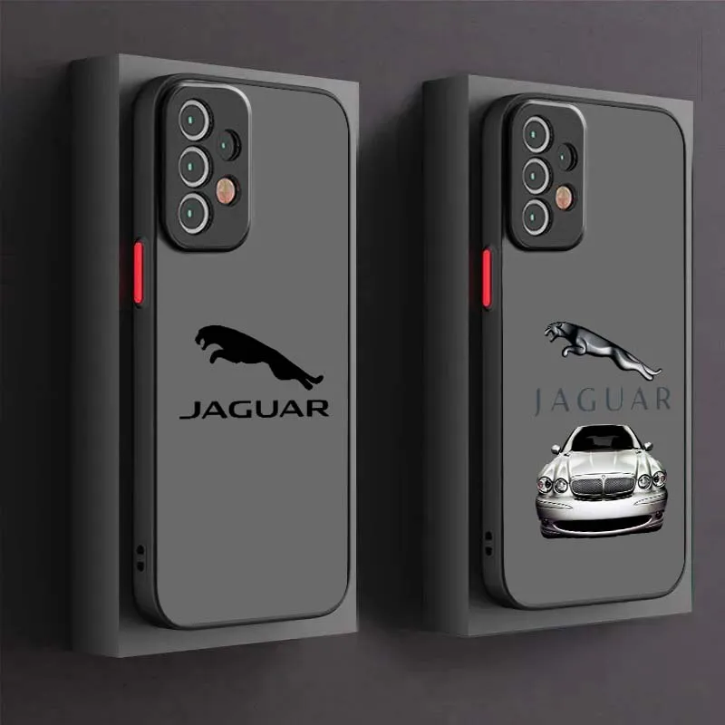 

J-Jaguar Car Luxury Logo Cool For Samsung A73 A72 A71 A53 A52 A54 A14 A56 A35 A06 A56 A36 A25 Frosted Translucent Phone Case