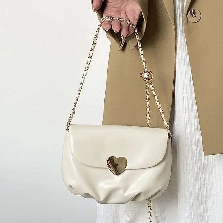 

Роскошная стильная сумка через плечо для повседневного отдыха с однотонным и элегантным винтажным дизайном логотипа