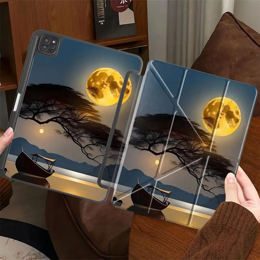 

Cartoon Night Scenery Tablet Case For iPad Mini 6 7 Pro 2025 Air 4 5 M3 M2 M4 11inch Pro 11th 10th 9th 8th 7th 12.9inch Holder