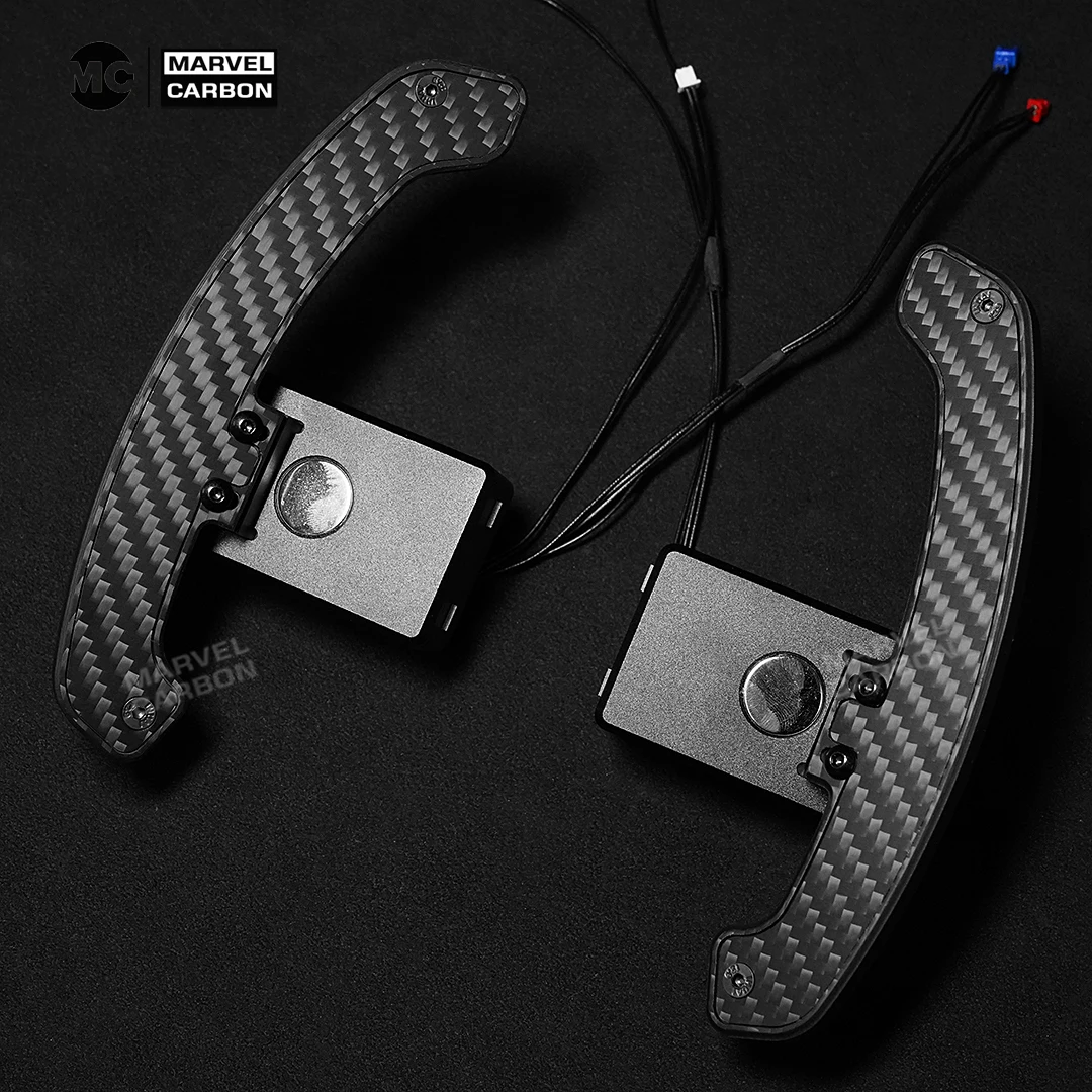 MC Fif For Hyundai N GT i30N Kona N Elantra N Veloster N LED Carbon Fiber Steering Wheel Magnetic Paddle Shifters Extension